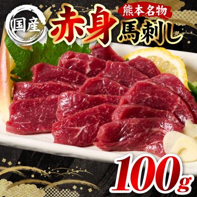 ふるさと納税 八代市 国産 熊本肥育 赤身 馬刺し 100g (100g×1パック)