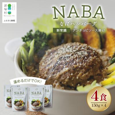 ふるさと納税 諸塚村 NABA ハンバーグアンチョビソース掛け 4食 セット