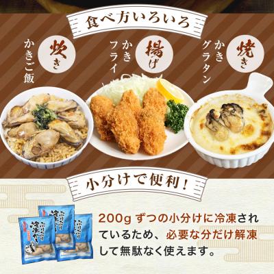 ふるさと納税 石巻市 【10月配送】【加熱用】氷温熟成かき 200g ×3p むき身 小分け むき カキ 冷凍かき_2