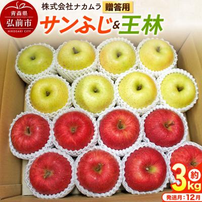 ふるさと納税 弘前市 りんご サンふじ・王林[贈答用]約3kg(9〜12玉程度)先行受付|24_nmk-020301be