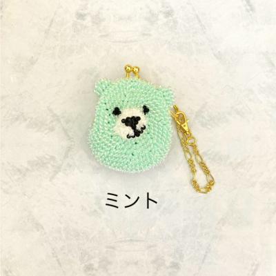ふるさと納税 相模原市 [ミント]くまのビーズがま口バッグチャーム
