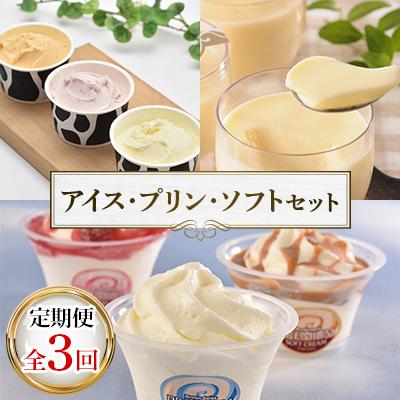 ふるさと納税 帯広市 [毎月定期便]北海道 十勝 スイーツ 定期便(アイス・プリン・ソフトクリーム)全3回