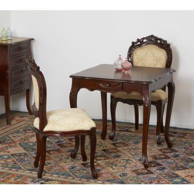 ふるさと納税 海南市 コモダイニングテーブルW75引出付3点セット(肘なし) BR[複数個口で配送]