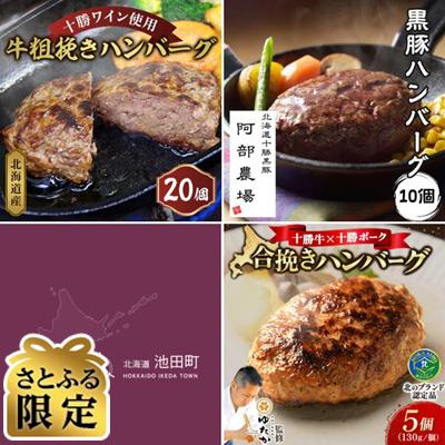 ふるさと納税 池田町 [毎月定期便][さとふる限定]ハンバーグの極み。北海道の情熱が詰まった「至高の三銃士」玄人向け全3回