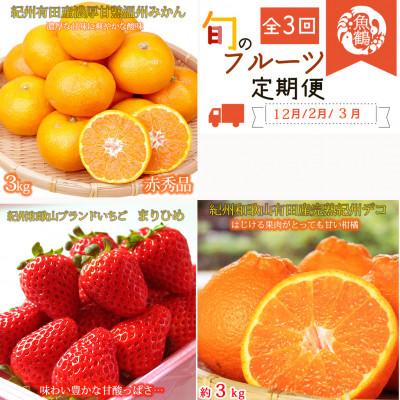 ふるさと納税 紀美野町 [発送月固定定期便]紀州和歌山産旬のフルーツセット(有田みかん・まりひめ・紀州デコ)全3回