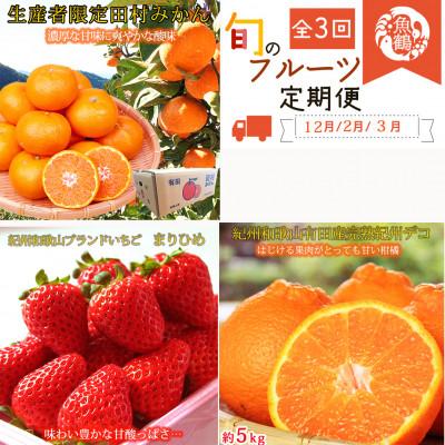 ふるさと納税 広川町 [発送月固定定期便]紀州和歌山産旬のフルーツセット(田村みかん・まりひめ・紀州デコ)全3回