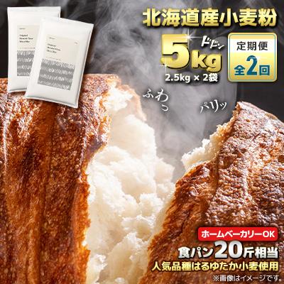 ふるさと納税 室蘭市 [毎月定期便]北海道産はるゆたかブレンド小麦 シルバーライズ パン用強力粉 5kg全2回