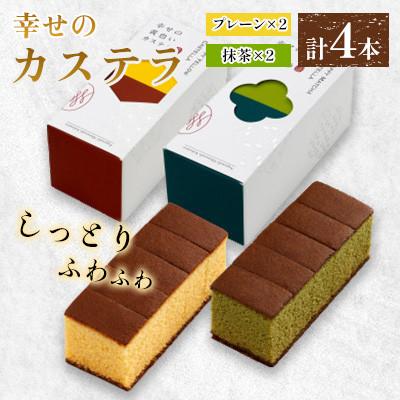 ふるさと納税 東彼杵町 [毎月定期便][長崎心泉堂]幸せのカステラ0.3号 計4本セット(プレーン・抹茶)全6回