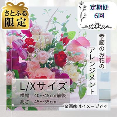 ふるさと納税 筑西市 [毎月定期便][さとふる限定]季節のお花のアレンジメントL/Xサイズ全6回