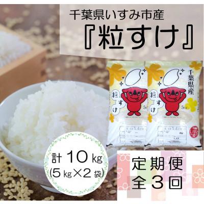 ふるさと納税 いすみ市 [毎月定期便]千葉県いすみ市産 粒すけ 10kg(5kg×2袋)全3回