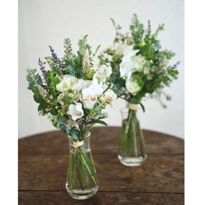 ふるさと納税 高知市 [毎月定期便]季節のおすすめ生花花束一対 供花 初回花瓶付[CG032]全3回