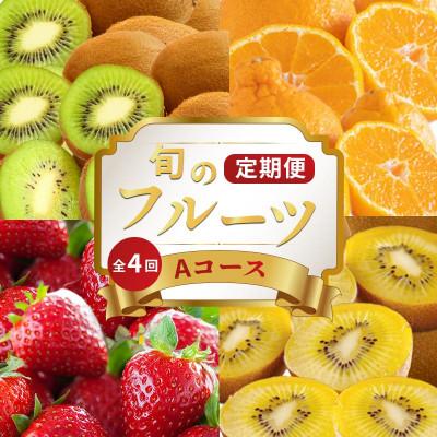 ふるさと納税 丸亀市 [発送月固定定期便]フルーツ定期便 Aコース(ゴールドキウイ 香緑キウイ デコポン いちご)全4回