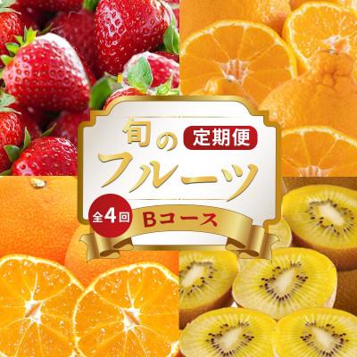 ふるさと納税 丸亀市 [発送月固定定期便]フルーツ定期便 Bコース(ゴールドキウイ いちご デコポン みかん)全4回