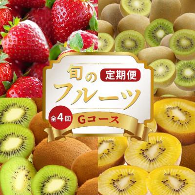 ふるさと納税 丸亀市 [発送月固定定期便]フルーツ定期便 Gコース(ゴールドキウイ キウイっこ 香緑 いちご)全4回