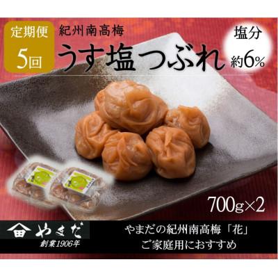 ふるさと納税 和歌山市 [2ヵ月毎定期便]紀州南高梅うす塩つぶれ(塩分約6%)700g×2全5回
