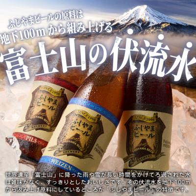 ふるさと納税 富士吉田市 【毎月定期便】地ビール(手工芸品麦酒)500ml瓶 計6本 3種×各2本「ふじやま麦酒」全6回