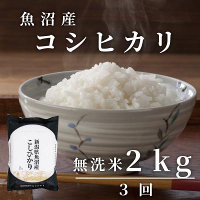 ふるさと納税 湯沢町 [毎月定期便]無洗米2kg「雪蔵仕込み」[湯沢産コシヒカリ]全3回