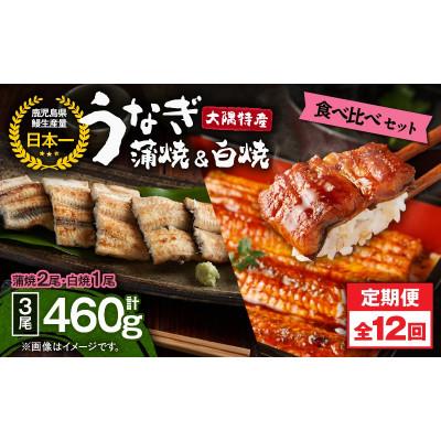 ふるさと納税 鹿屋市 [毎月定期便]大隅特産うなぎ蒲焼 2尾・白焼1尾食べ比べセット2493全12回