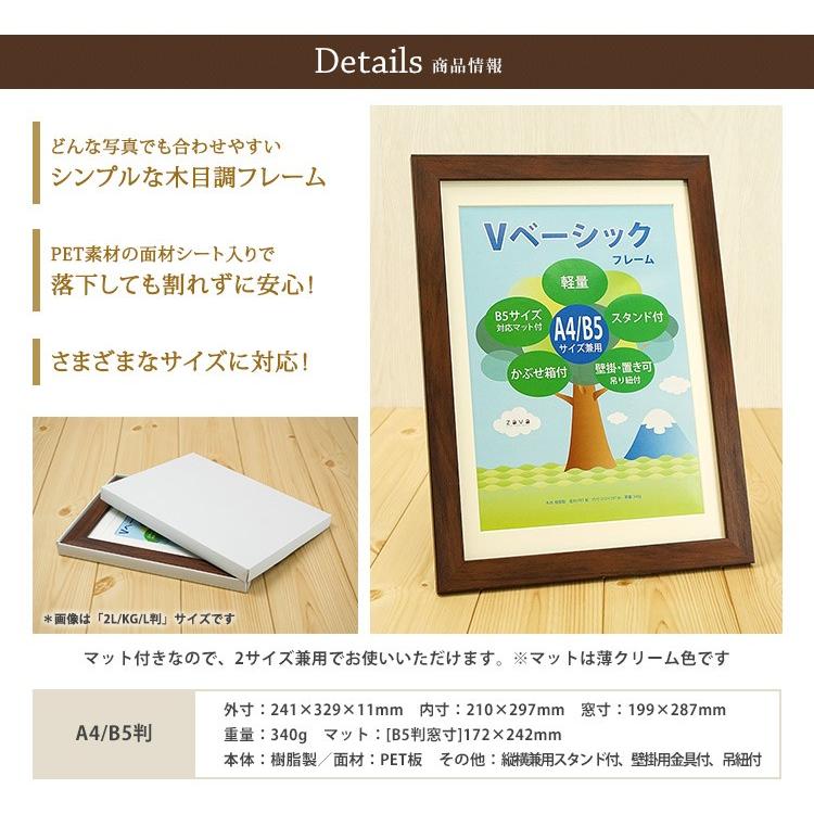 万丈（VANJOH） フォトフレーム A4判 マット使用B5判 兼用 ブラウン