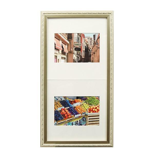 観音崎から(額縁付き) 万丈 タテ・ヨコ自在フレーム 2L判/ハガキ判×2枚 全2色(シルバー