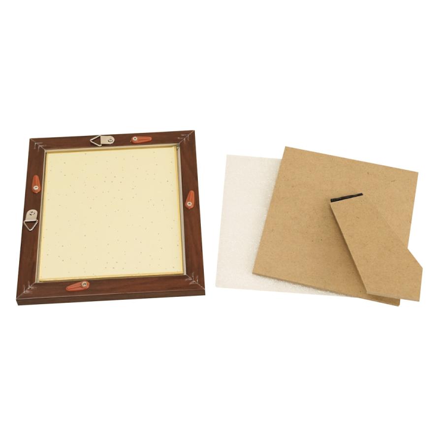 万丈（VANJOH） ミニ色紙額 樹脂製 掛け置き兼用 ホワイト ブラウン