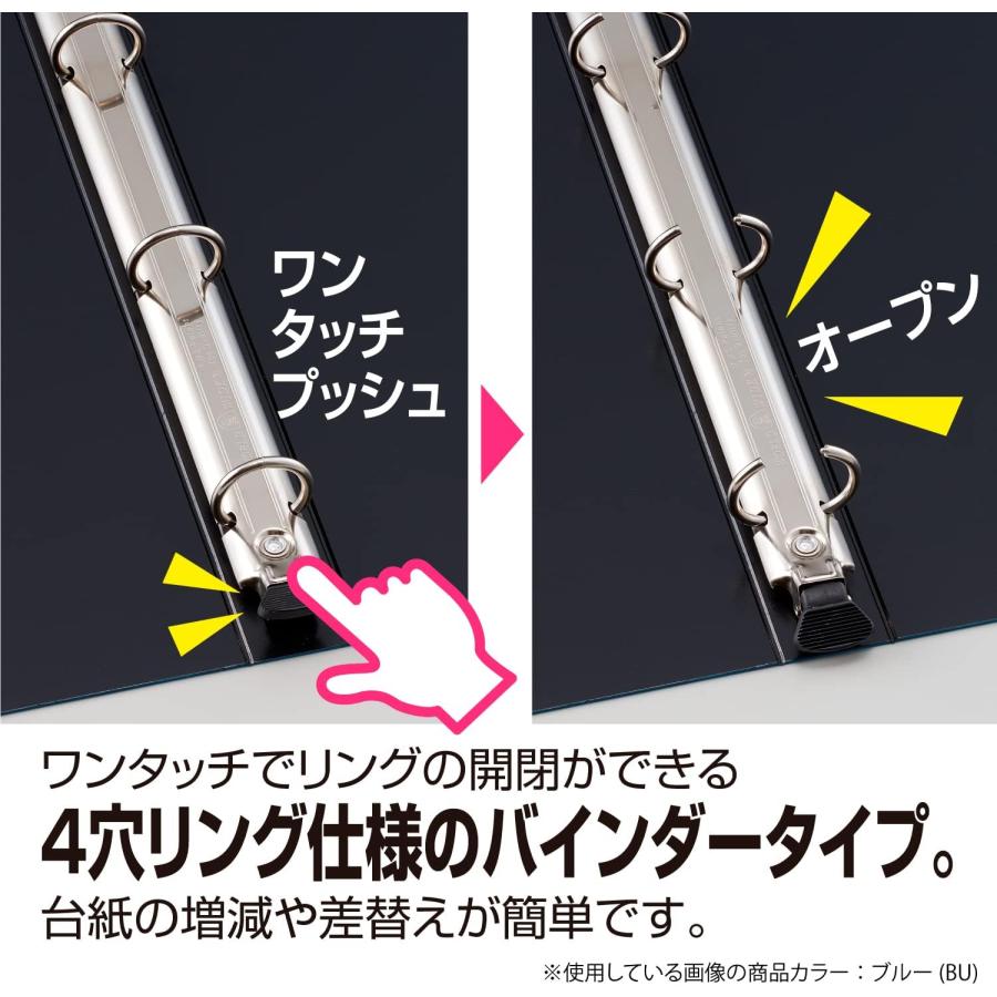 高透明 フォトバインダー ブルー ブラック ホワイト L120枚収納 KP