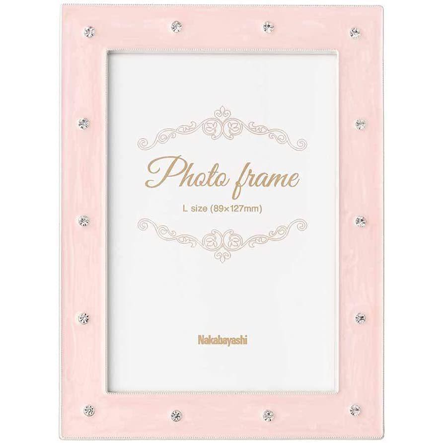 ナカバヤシ 写真立て 合金 シンプル 合金フォトフレーム L判 ピンク
