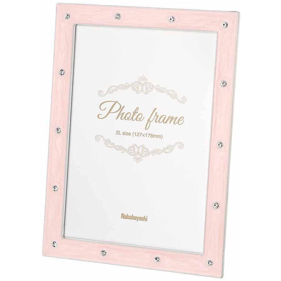 ナカバヤシ 写真立て 合金 シンプル 合金フォトフレーム 2L判 ピンク