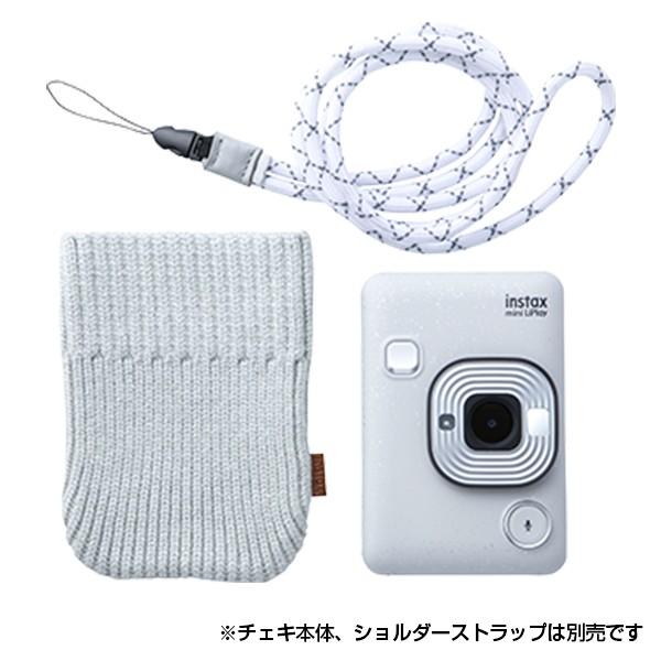 チェキ instax mini LiPlay用 ニットカバー ストーンホワイト 富士