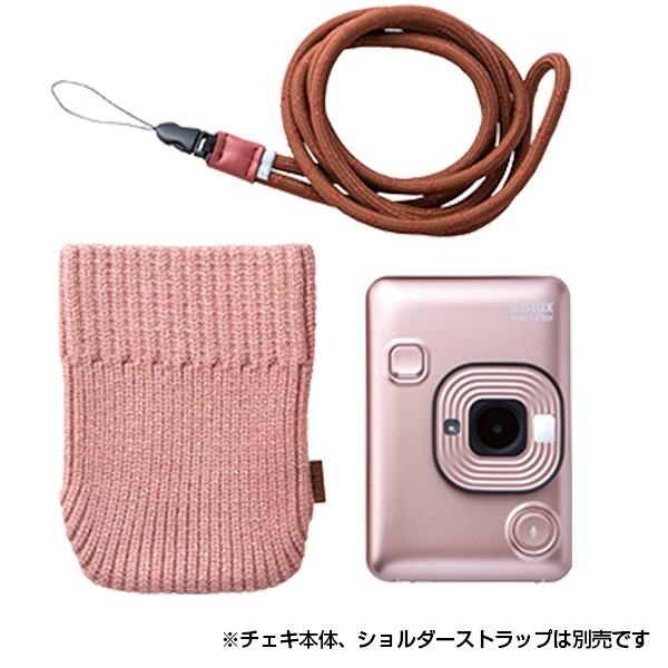 チェキ instax mini LiPlay用 ニットカバー ブラッシュゴールド 富士 