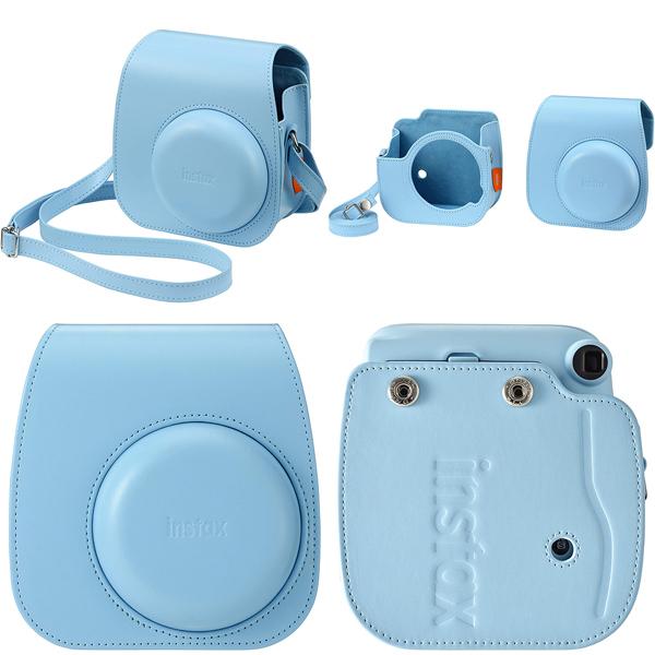 チェキ instax mini 11 用 カメラケース 速写ケース ブルー ピンク
