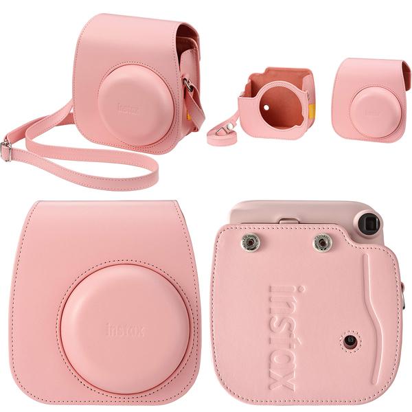 チェキ instax mini 11 用 カメラケース 速写ケース ブルー ピンク