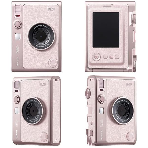 チェキ instax mini Evo GENTLE ROSE ピンク 本体＆フイルム30枚＆専用