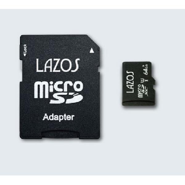 LAZOS microSDXCメモリーカード 64GB UHS-I U3 CLASS10相当 紙