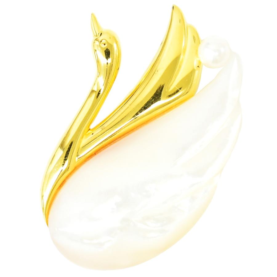 本物 TASAKI タサキ 田崎 スワン 白鳥 モチーフ シェル パール 真珠