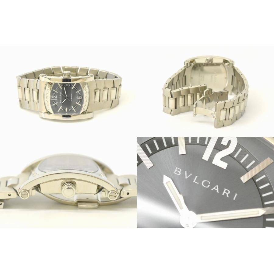 本物 BVLGARI ブルガリ AA44S アショーマ スクエア 腕時計 AT オートマ 自動巻 SS ステンレス ブラック文字盤 黒 メンズ 中古｜y-shopping-hirakoba｜03