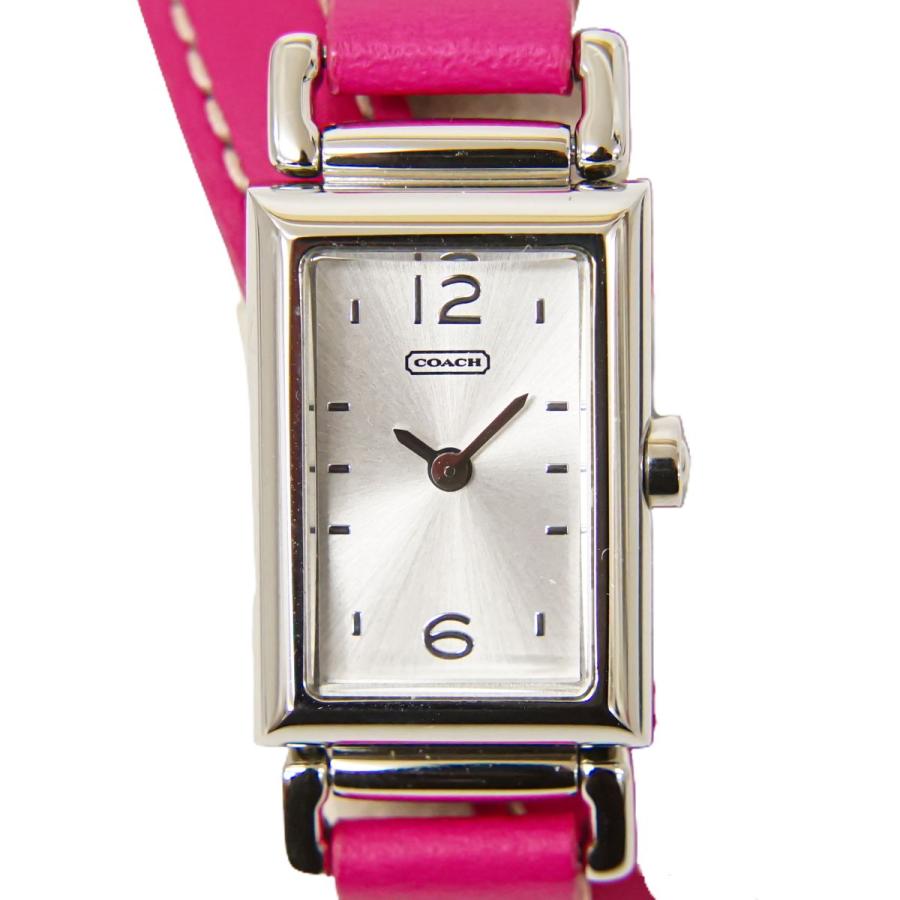 本物 コーチ COACH 2連 ベルトウォッチ 腕時計 ステンレス レザー シルバー文字盤 ピンク CA.66.7.14.0624 レディース 美品  中古 :2000652234100553:BRAND BOX - 通販 - Yahoo!ショッピング