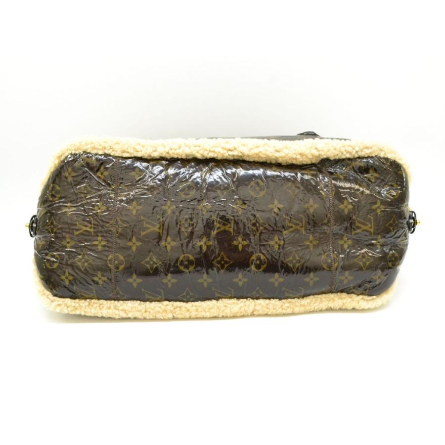 日本全国送料無料 本物 Lv Louis Vuitton ルイヴィトン M サンダー モノグラム シアリング ハンドバッグ ムートン レザー マロン 茶色 ゴールド金具 中古 人気ブランドを Kpiss Fm