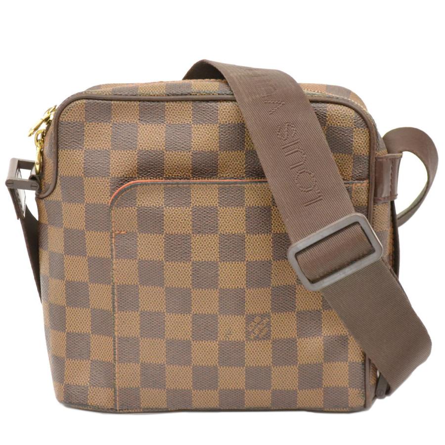 本物 ルイヴィトン LOUIS VUITTON LV オラフ PM ダミエ エベヌ ショルダーバッグ ポシェット ブラウン M41442 中古