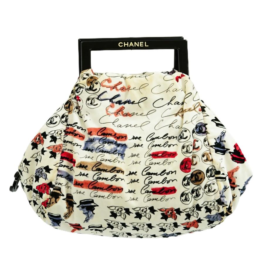 本物 シャネル CHANEL ココマーク カメリア ハンドバッグ ベロア 