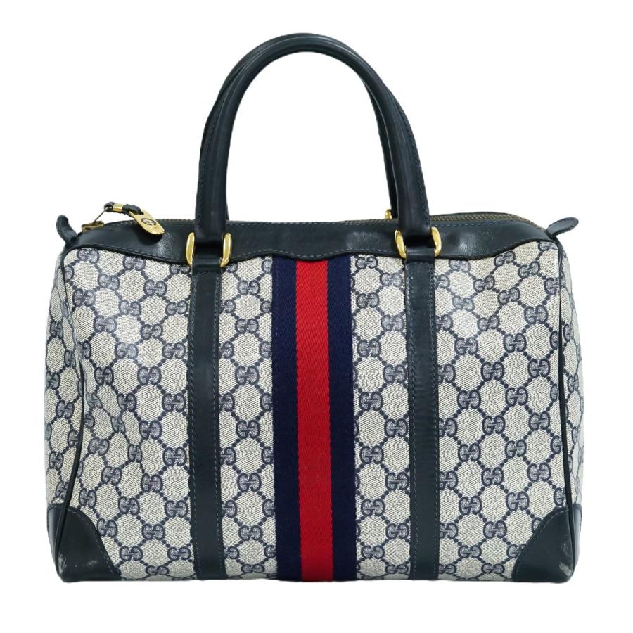 GUCCI】ボストンバッグシェリーラインGGスプリームネイビー