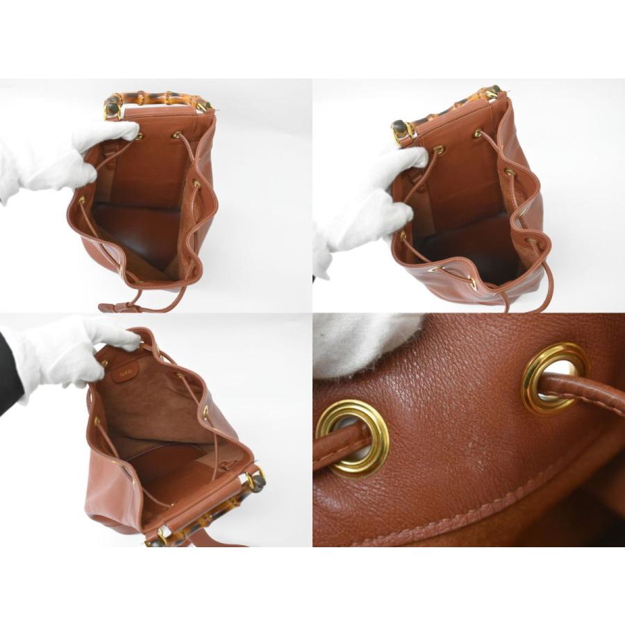 本物 GUCCI グッチ バンブー 巾着型 ワンショルダー ショルダーバッグ 