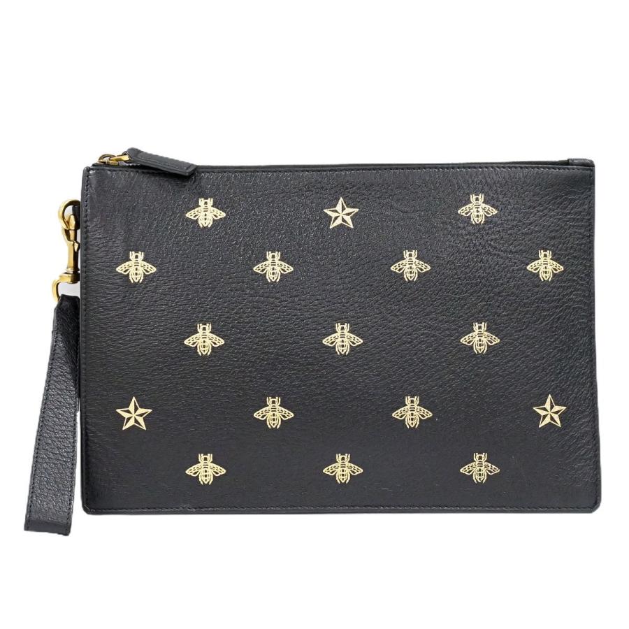 本物 グッチ GUCCI ビー スター Bee Star クラッチバッグ マルチケース ポーチ レザー ブラック ゴールド 495066 中古  :2000673234100051:BRAND BOX - 通販 - Yahoo!ショッピング
