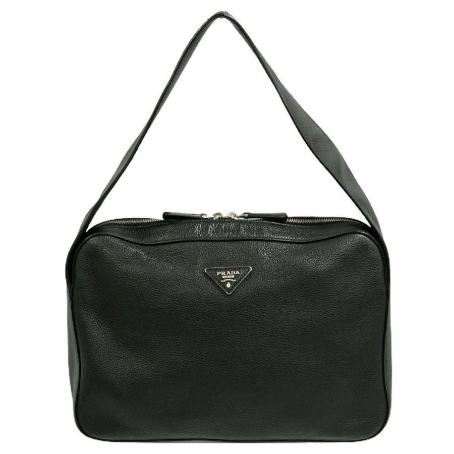 本物 プラダ PRADA レザー ショルダーバッグ ブラック 1BC023 