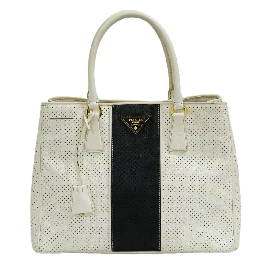 本物 プラダ PRADA パンチング トートバッグ ハンドバッグ 