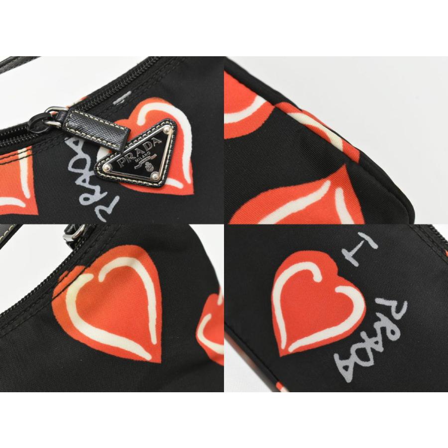 本物 プラダ PRADA ハート テスート ショルダーバッグ ポーチ 小物入れ 