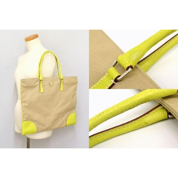 本物 PRADA プラダ BN0540 バイカラー ヴィンテージ トートバッグ 