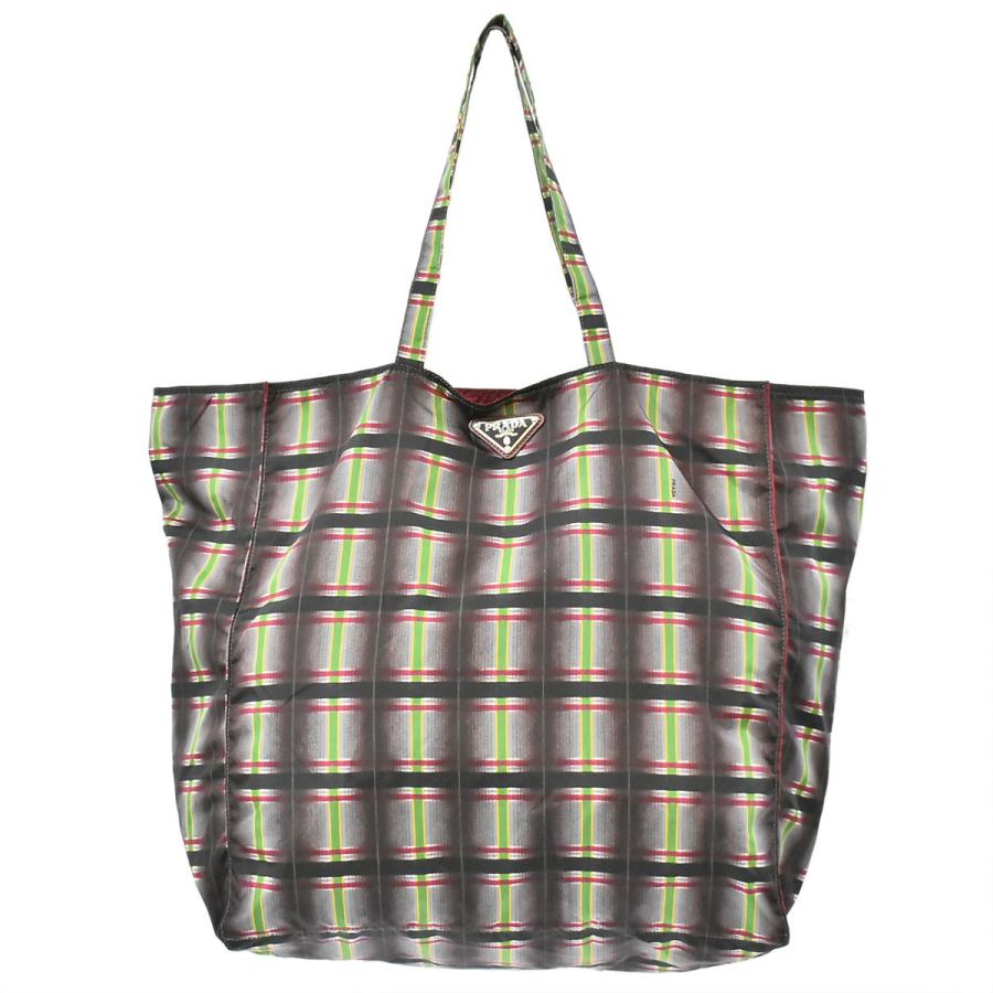 本物 PRADA プラダ テスート チェック トートバッグ  