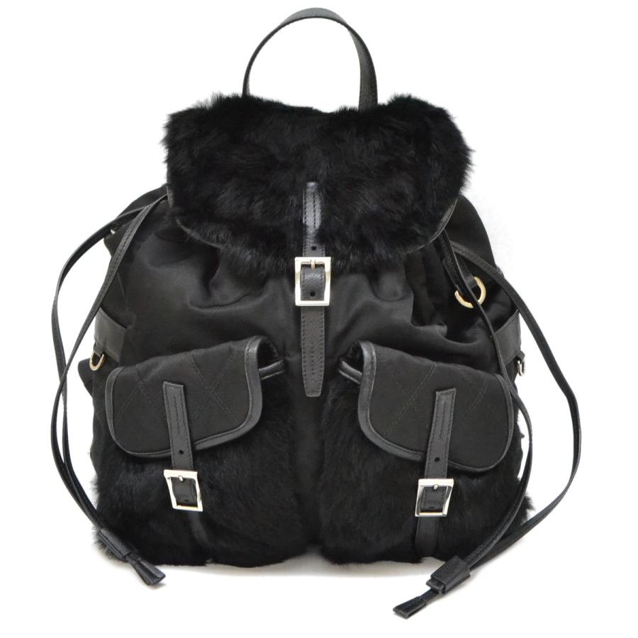 本物 PRADA プラダ ラビットファー リュックサック バックパック 