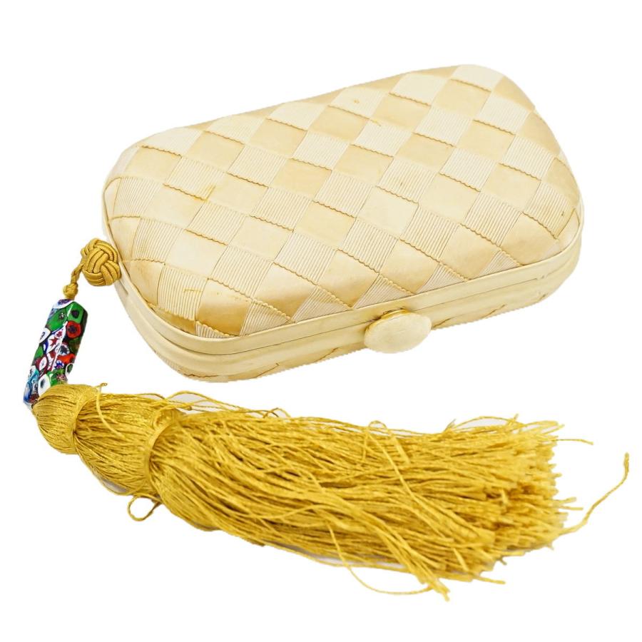 ボッテガヴェネタサテンイントレチャートパーティバッグクラッチバッグ